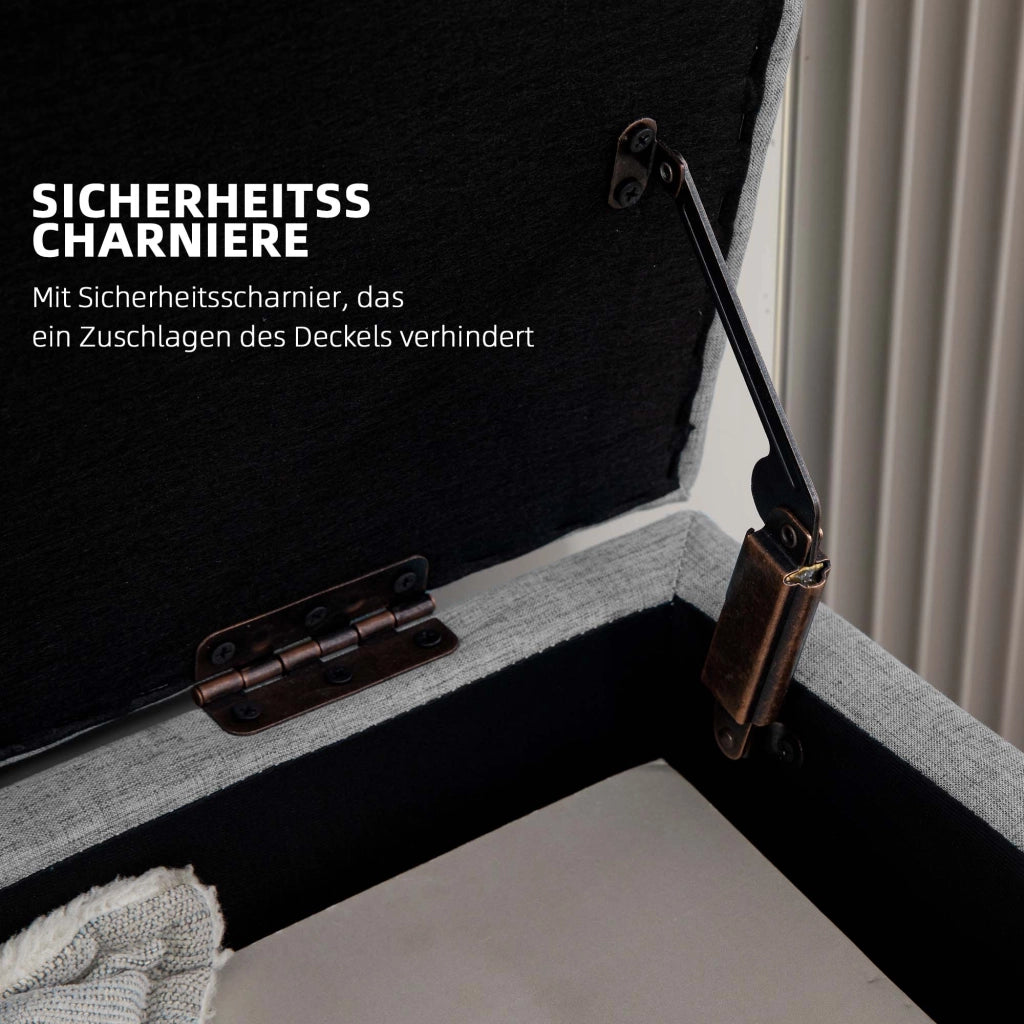 Divano imbottito con contenitore ¨C zephmum ¨C grigio 110x39x45