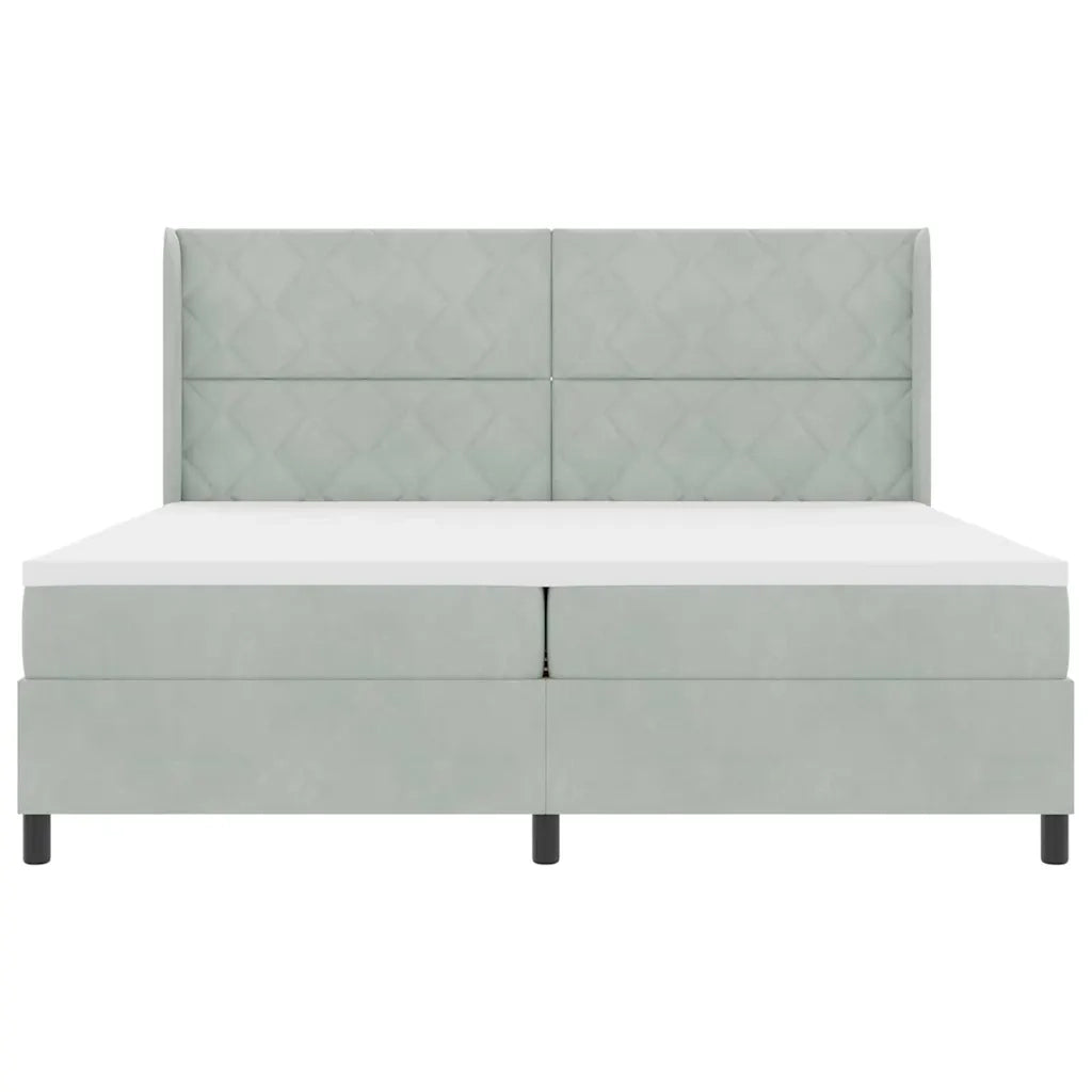 Letto a molle con materasso Grigio chiaro 200 x 200 cm Velluto 3342080
