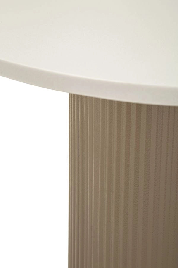 Tavolinetto Frankfurt Marble 46x48x39 cm in Metallo e MDF e Marmo Artificiale Grigio e Bianco