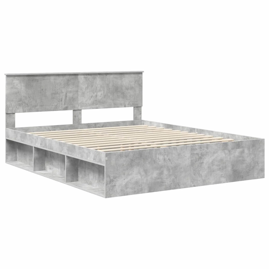 Struttura del letto Calcestruzzo 160 x 200 cm Pino massello 3410576