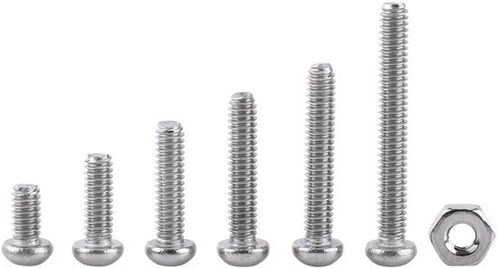 Assortimento di viti Inbus 230 pezzi - RVS 304 - Viti con testa a 90 gradi - Componenti di fissaggio - Resistenza alla corrosione - Scatola di conservazione - Viti