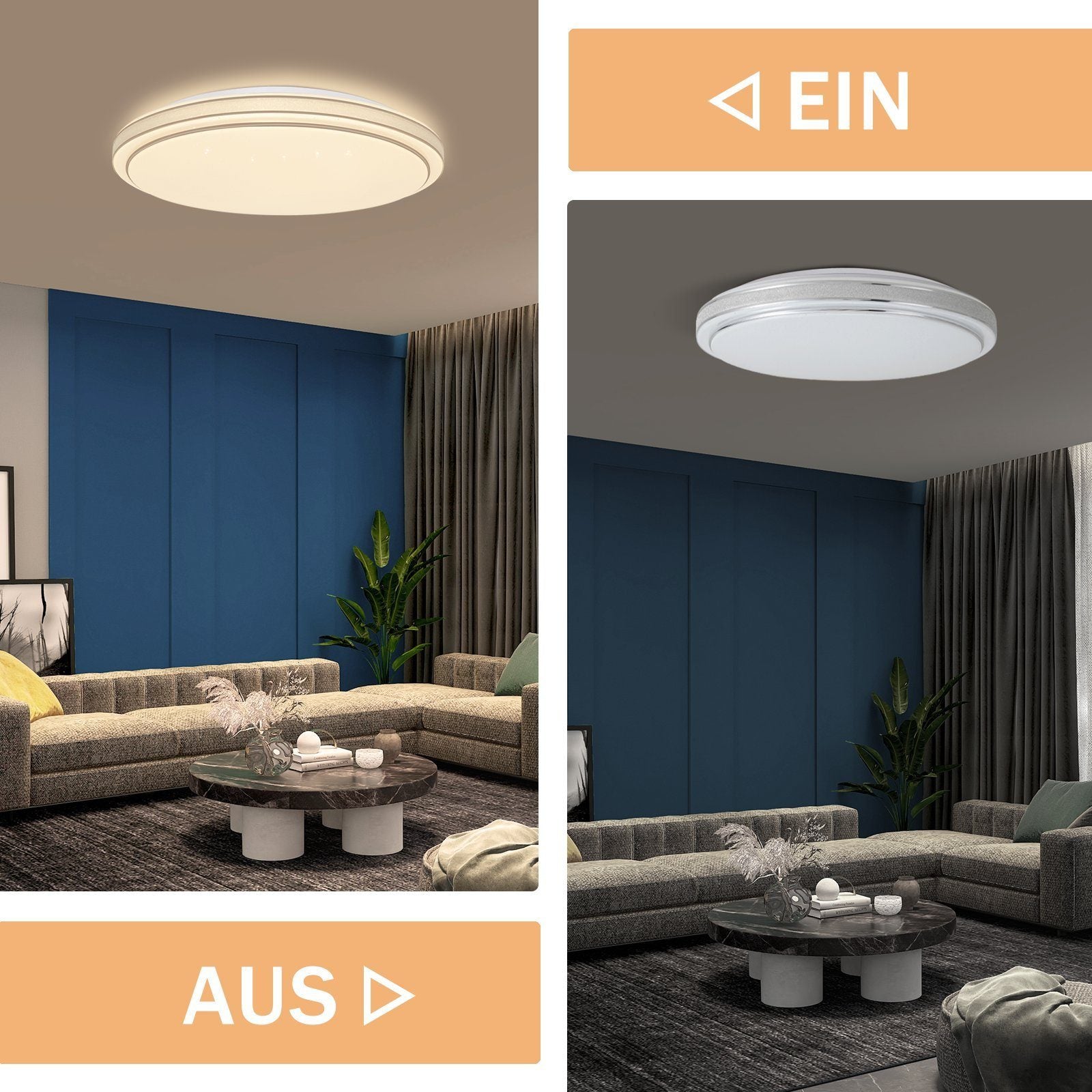 ZMH Lampada da soffitto a LED per soggiorno, Lampada da soffitto a stella, Lampada da soffitto moderna per corridoio