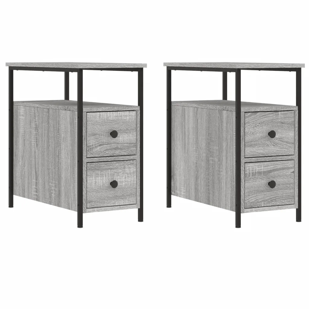 Comodini 2 pz-Set di 2 Tavolino da notte Grigio Sonoma 30x60x60 cm in Legno Multistrato 485257