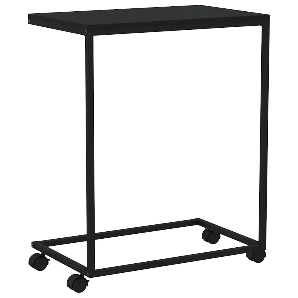 Tavolino con Ruote Nero 55x35x70 cm in Legno Multistrato cod mxl 58224