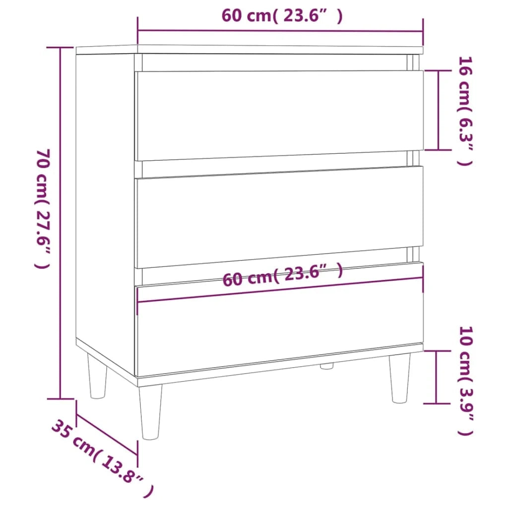 Buffet credenza cassettiera armadio mobile contenitore organizer per cucina soggiorno salotto 60 x 35 x 70 cm legno ingegnerizzato marrone 02_0030986