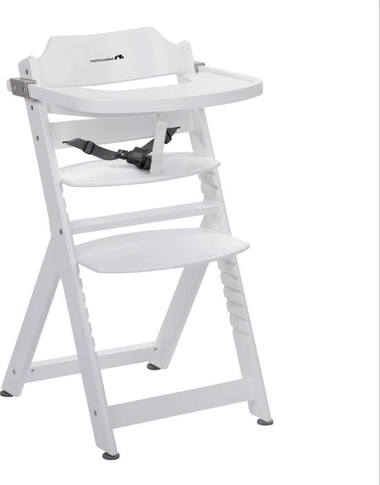Sedia a Sdraio in Legno Adattabile in Altezza per Bambini da 6 Mesi a 10 Anni - Bianco - Peso Massimo 30 kg