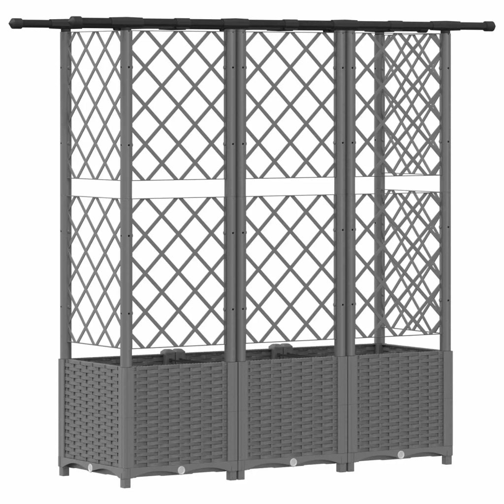 Letto Rialzato con Griglia e Tetto Grigio Chiaro PP 42032597