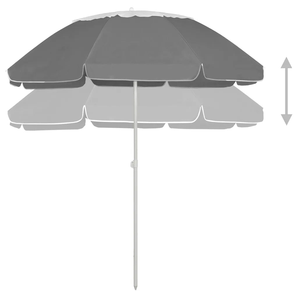 Ombrello | Parasolne da Spiaggia Antracite 240 cm