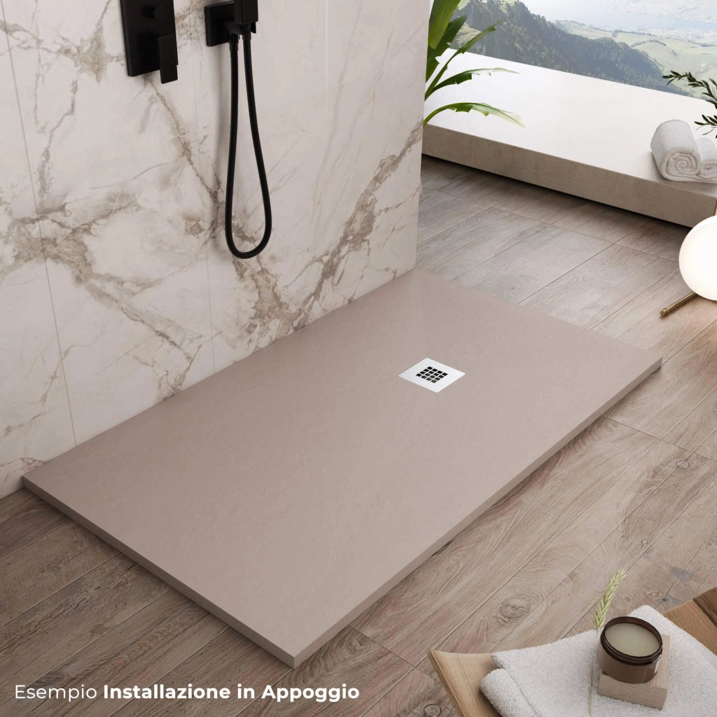 Piatto Doccia in Pietra 75x130 cm Bonussi Ardesia Everest Sabbia