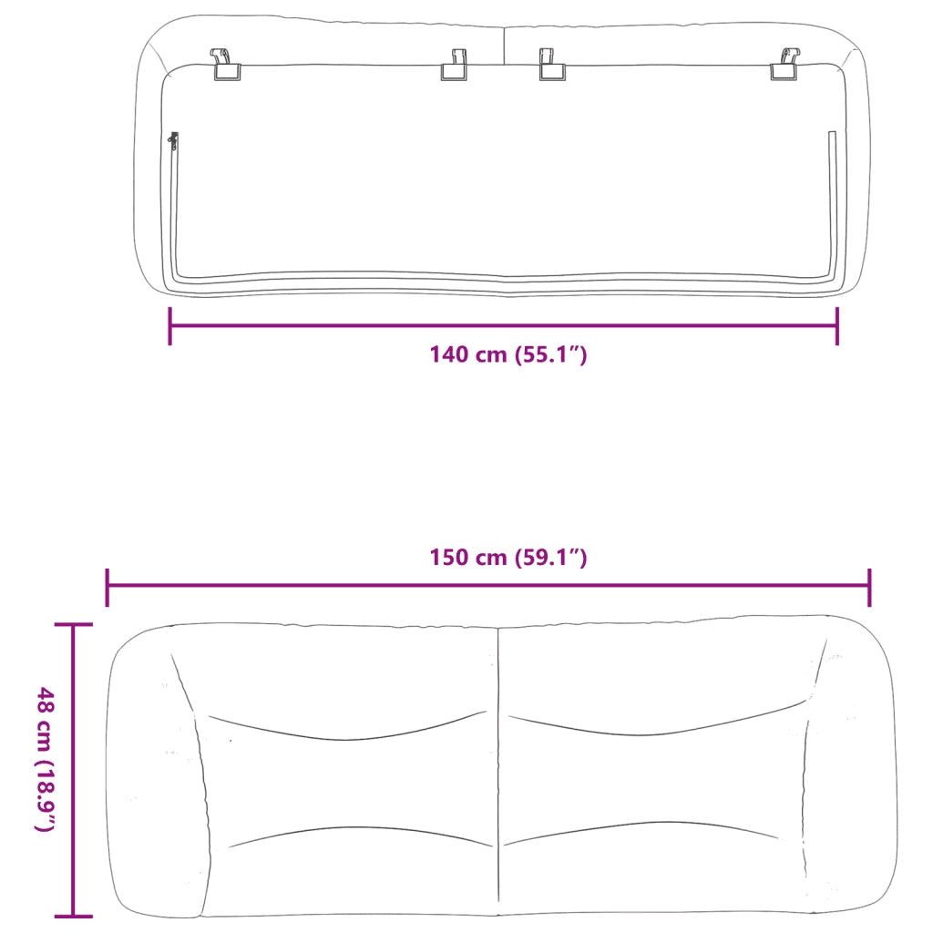 Cuscino Testiera Hvar Cappuccino 140 cm in Similpelle CFW6591509