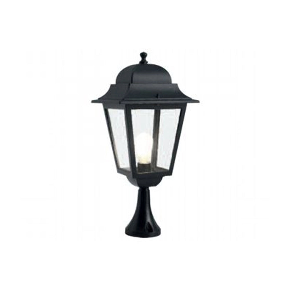 Paletto Da Cancello Contemporaneo Mito Alluminio E Vetro Nero 1 Luce E27