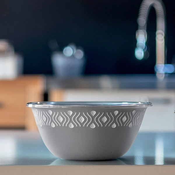 CIOTOLA 'TOSCA' Ø cm 19 x h.9 - grigio/bianco  - STEFANPLAST