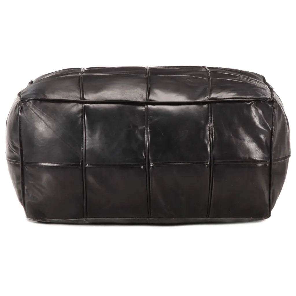 Pouf Nero 60x60x30 cm in Vera Pelle di Capra 248134