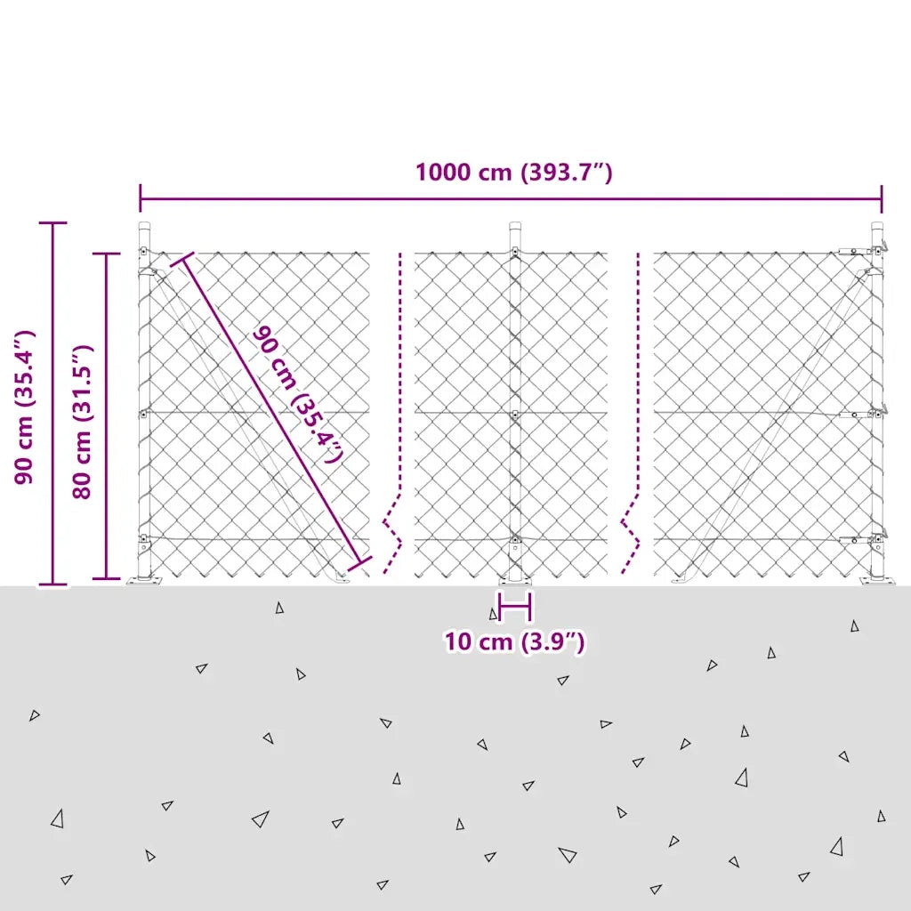 Palo della recinzione Verde 10 x 0,8 m (rete 60 x 60 mm) 3351236