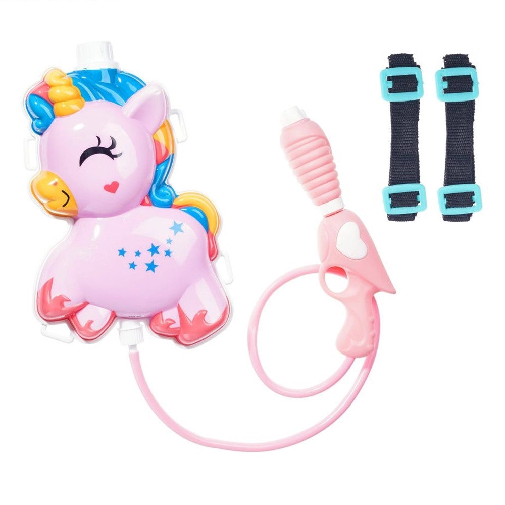 Trade Shop - Pistola Ad Acqua Zainetto A Forma Di Unicorno 27x17cm Giocattolo Estate Bambine 618546 -