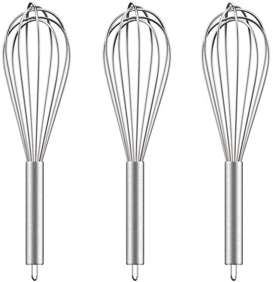 Set di utensili per la preparazione dei dolci in acciaio inossidabile 10 pollici - 3 pezzi - BPA libero - Resistenti al lavastoviglie - Manico ergonomico - Cottura