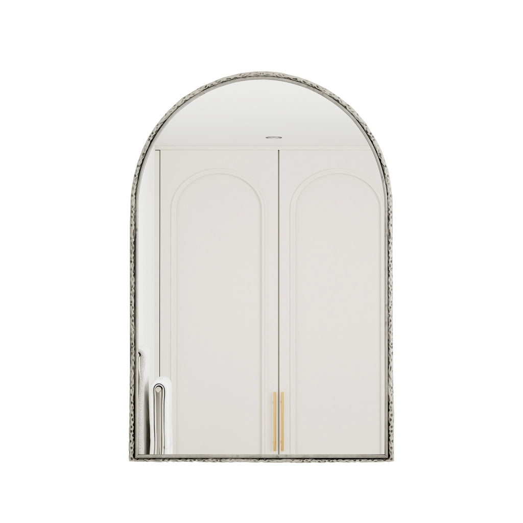 SPECCHIO ad arco 103,5x71,5x12 cm in vetro e ferro Argento