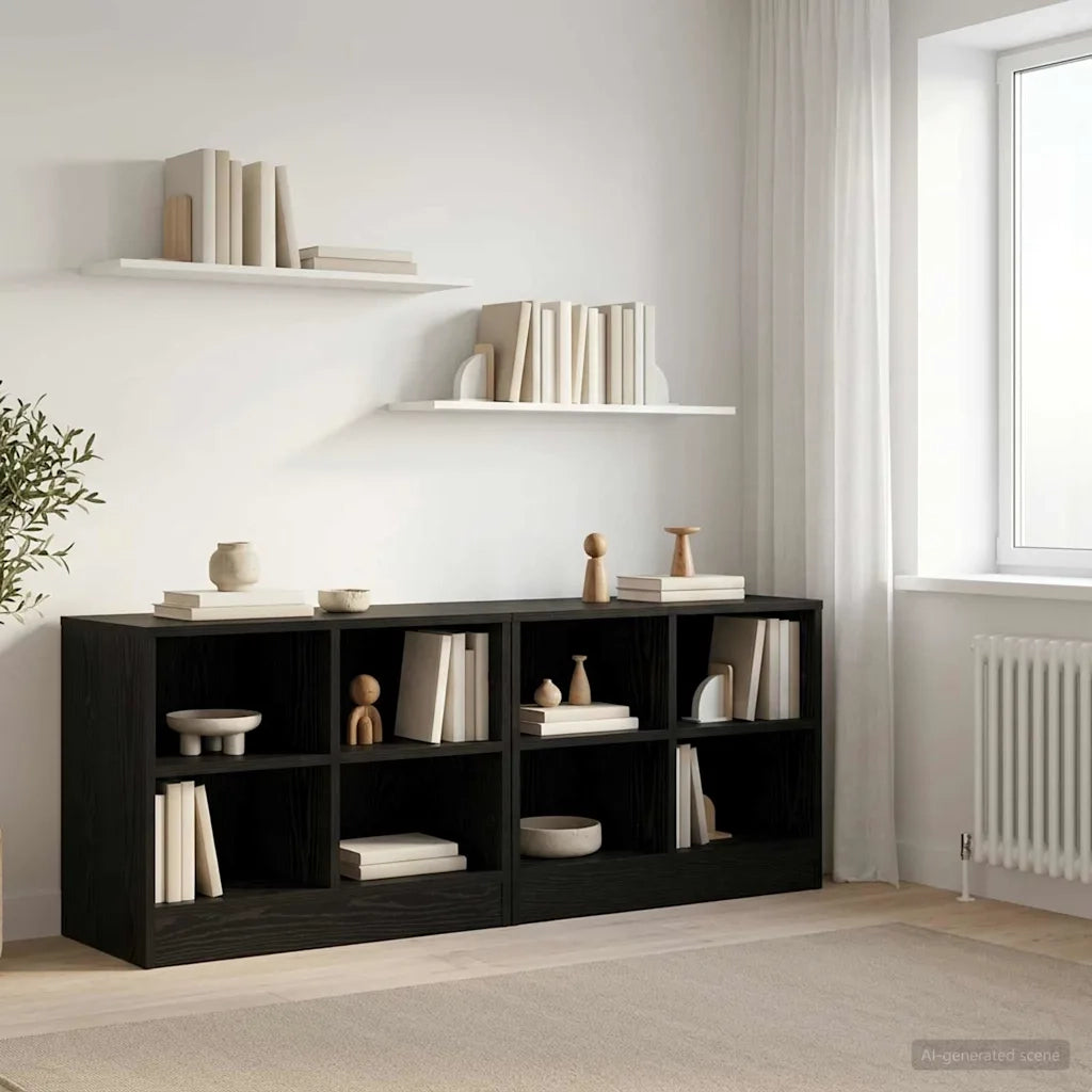Armadietto per letto 2 pcs Rovere Nero 66 x 33 x 48 cm 893724