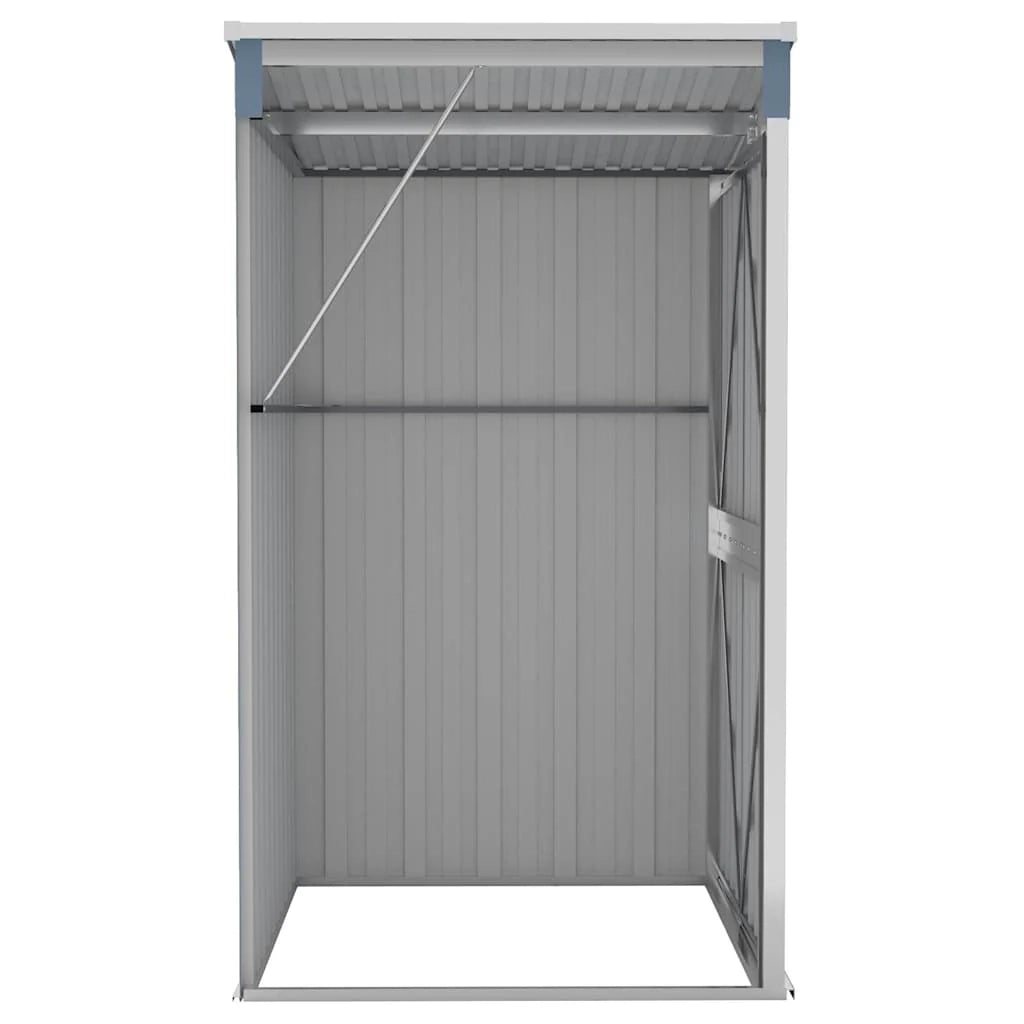 Casetta da giardino a parete 118 x 100 x 178 cm acciaio zincato grigio 02_0044056
