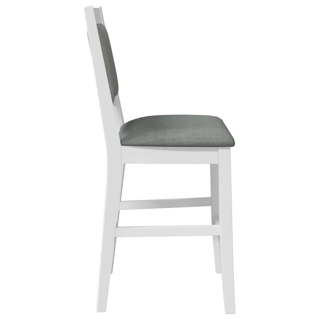 Sgabelli da Bar con Cuscini 2 pz Bianco Legno Massello di Hevea 4102566