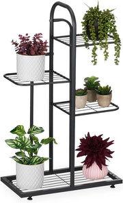 Etagère a 4 livelli per vasi di fiori e spezie - 725x44x225 cm - plantenrek in acciaio nero