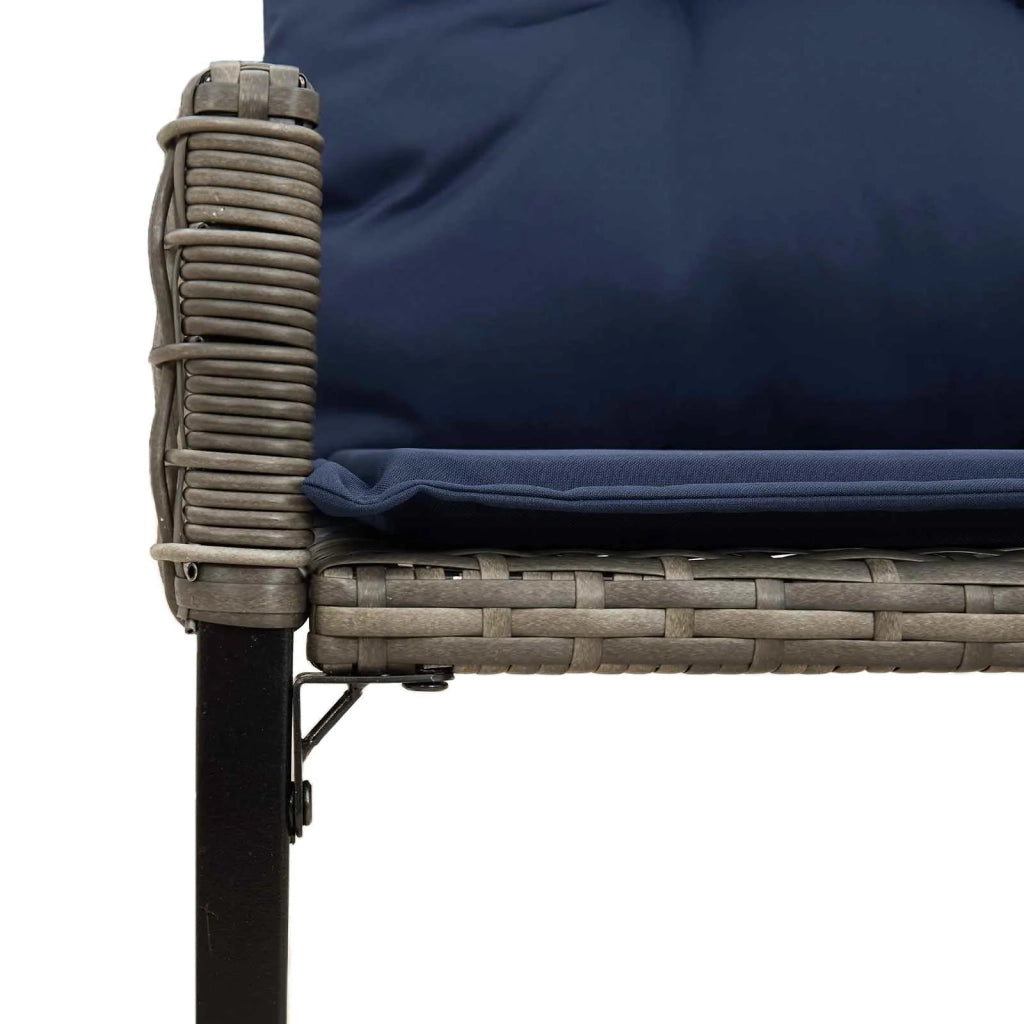 Panchina da esterno Grigio e Blu Navy 118 x 55 x 82 cm