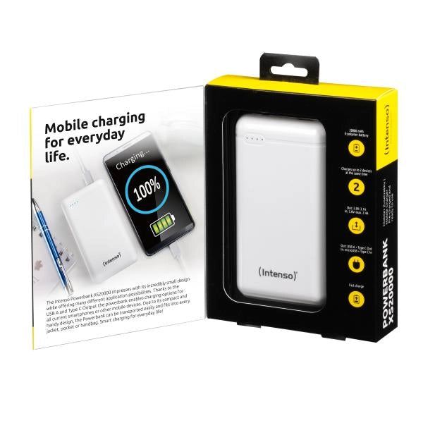 INTENSO POWER BANK 20000MAH MICRO USB + TYPE C BIANCO