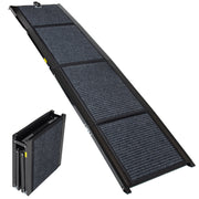 Rampa pieghevole per cani 160 cm antiscivolo in acciaio nero, portata 110 kg