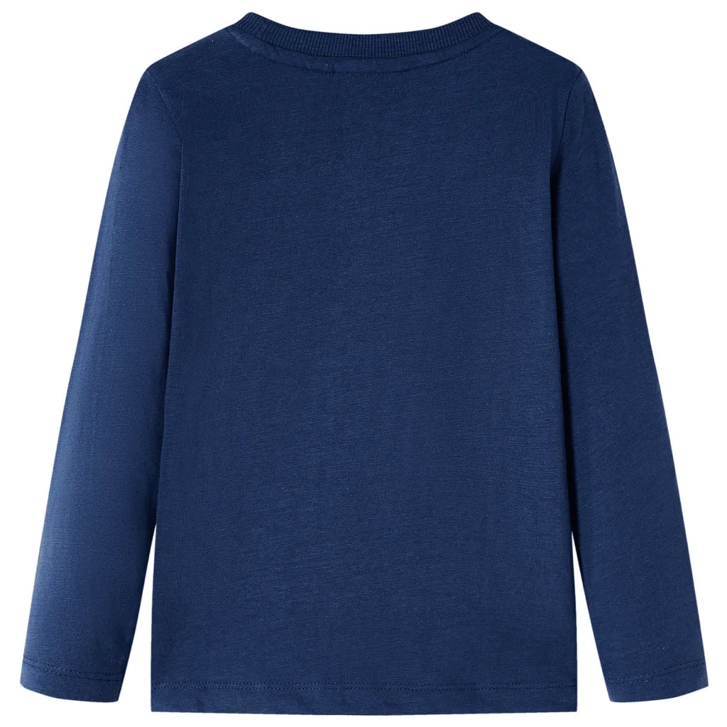 Maglietta da Bambino Maniche Lunghe Blu Marino MÃ©lange 140