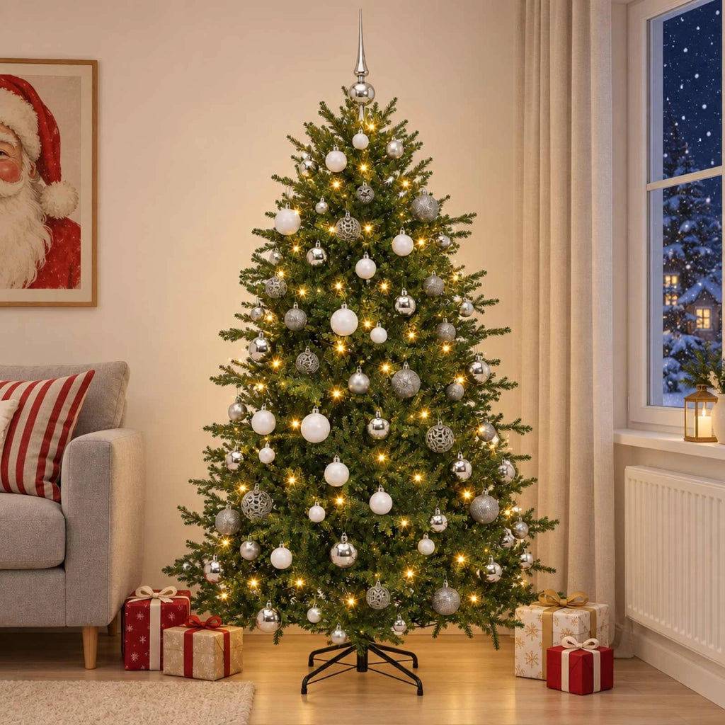 Albero di Natale artificiale con palline 240 cm 300 LED 3467239