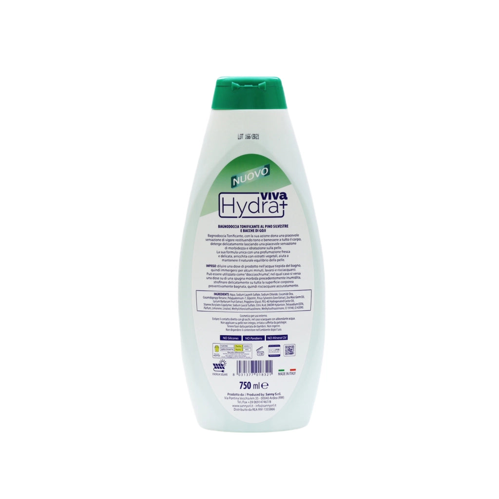 HYDRA VIVA+ BAGNODOCCIA TONIFICANTE PINO SILVESTRE & BACCHE DI GOJI 750 ML
