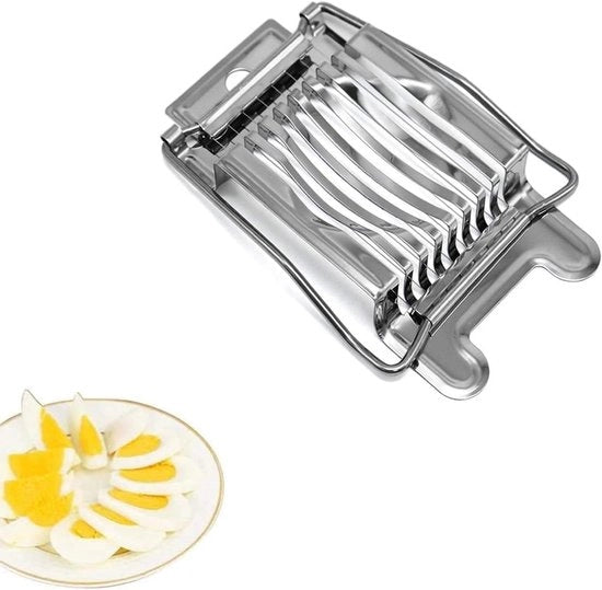 Egg Slicer - Filo in acciaio inossidabile per fette perfette - 1 pezzo - Argento