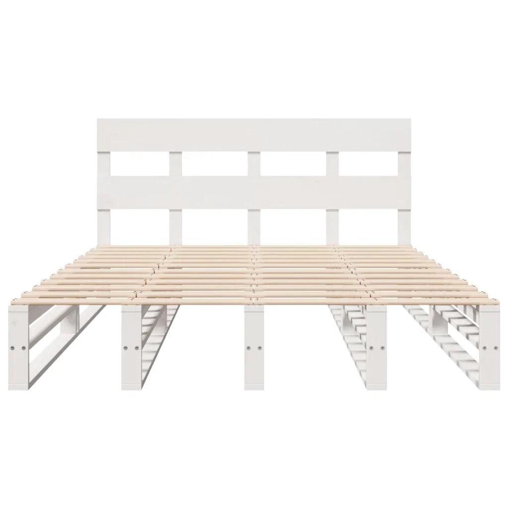vidaXL Letto senza Materasso Bianco 135x190 cm Legno Massello di Pino