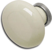 Maniglia per porta ø 31mm Ontario - Maniglione in ceramica per mobili rustici - maniglia in ceramica avorio - maniglia in ottone antico ossidato