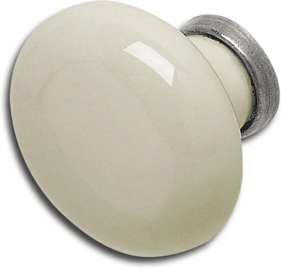 Maniglia per porta ø 31mm Ontario - Maniglione in ceramica per mobili rustici - maniglia in ceramica avorio - maniglia in ottone antico ossidato