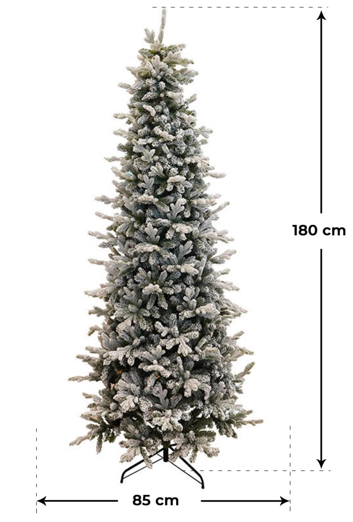 Albero di Natale Artificiale Innevato 240 cm 88 Rami Pino Silvestre Verde