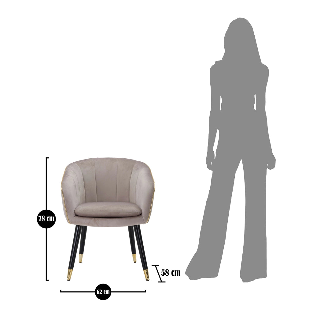 Poltroncina Cachi, Poltrona Braccioli, 62x58x78h cm Grigio