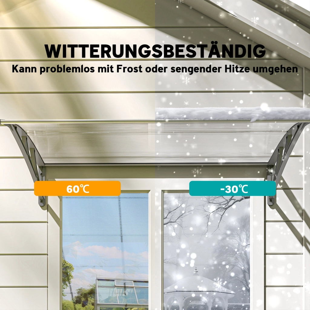Copertura per Porta ¨C zephmum ¨C Grigio Polycarbonat Aluminium 110x60x18