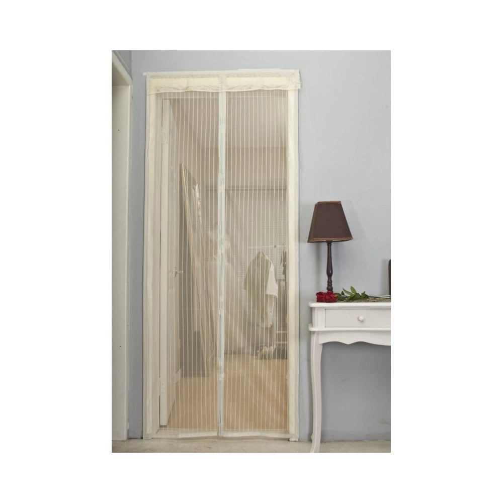 Trade Shop - Zanzariera Magnetica Universale 120 X 220 Cm Magneti Tenda Colore Panna Beige -