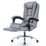 Sedia da ufficio con poggiapiedi, sedia da ufficio ergonomica , sedia per computer in pelle PU, girevole e inclinabile, grigio scuro