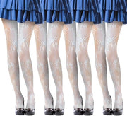 Pantaloni con bordi bianchi per donne - Trasparenti con bordo floreale - Mis unica (bianco)