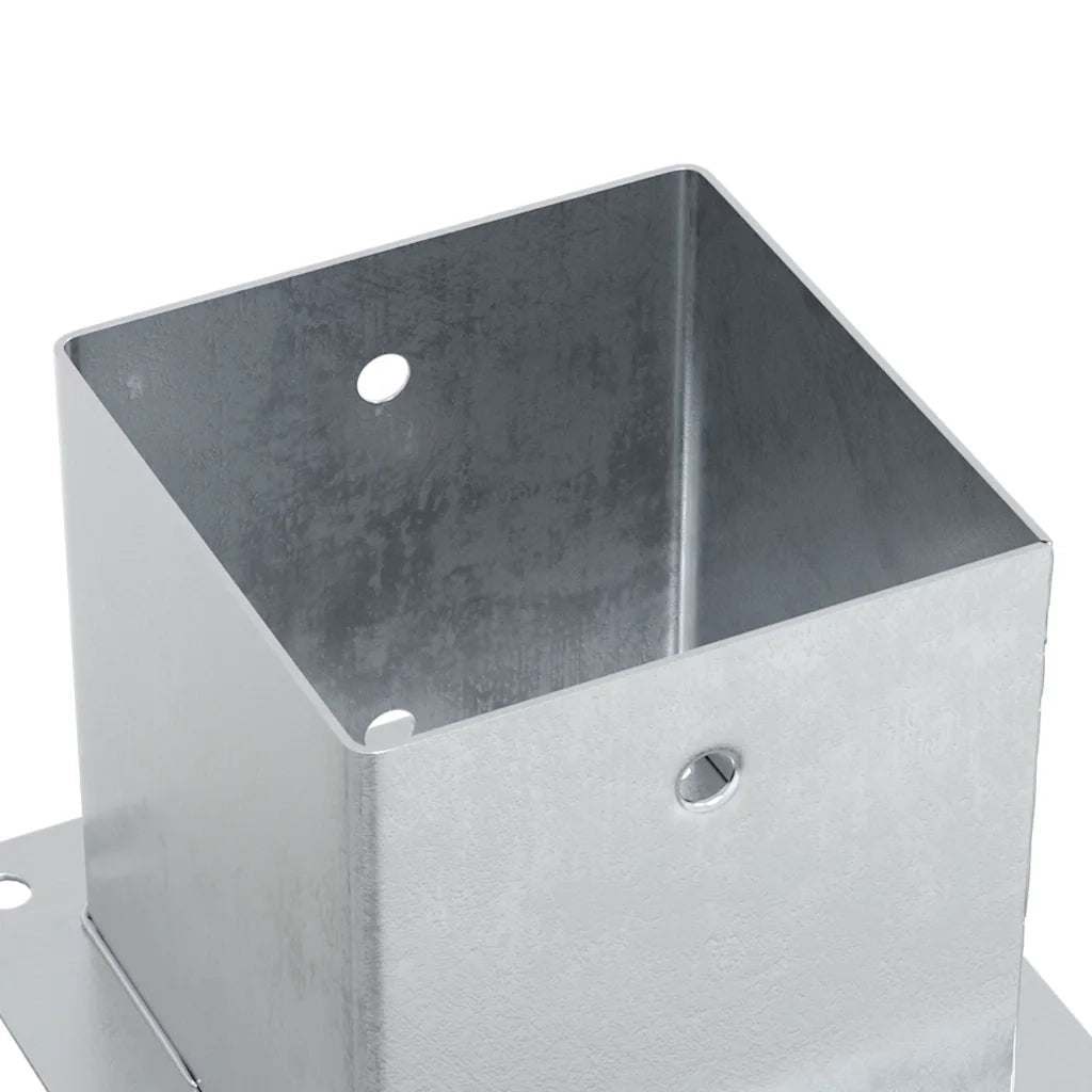 Basi per Pali Quadrate 4 pz Argento 141x141 mm Acciaio Zincato CFW4675074