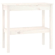 Tavolo Consolle | Tavolo d'Ingresso Bianco 80x40x75 cm in Legno Massello di Pino