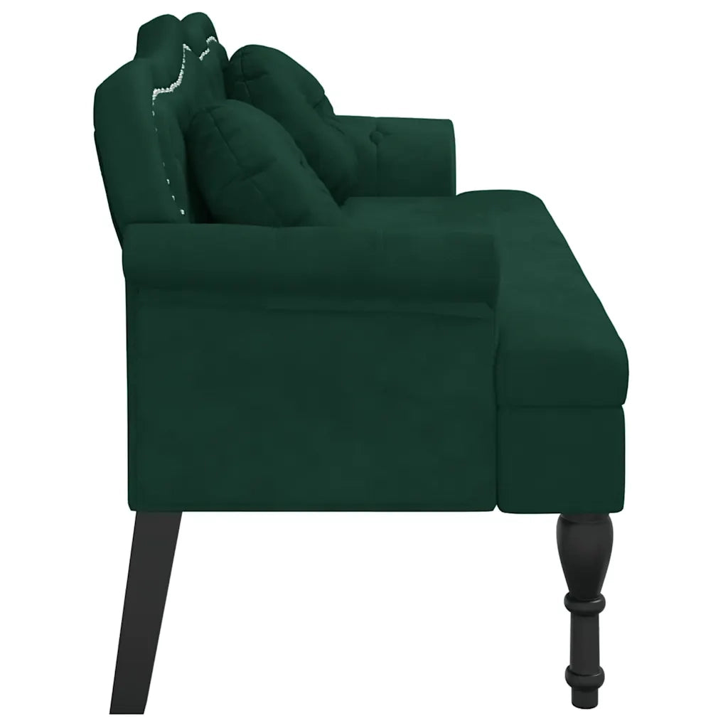 Panca con Cuscini Verde Scuro 120,5x65x75 cm Velluto CFW5608800