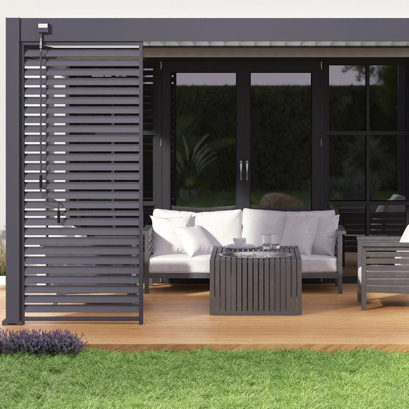 Pergola Bioclimatica Ombréa VS 3x4M addossata - Antracite/Bianco - V2