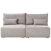 Divano componibile in tessuto grigio imbottito con funzione letto e contenitore Stile minimalista