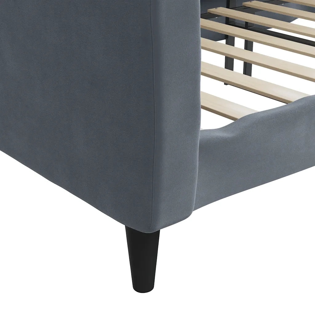 Letto da Giorno Grigio Scuro 90x190 cm in Velluto