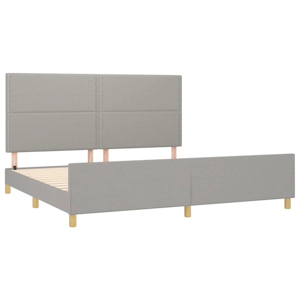 Giroletto senza Materasso Grigio Chiaro 200x200 cm Tessuto 3125000