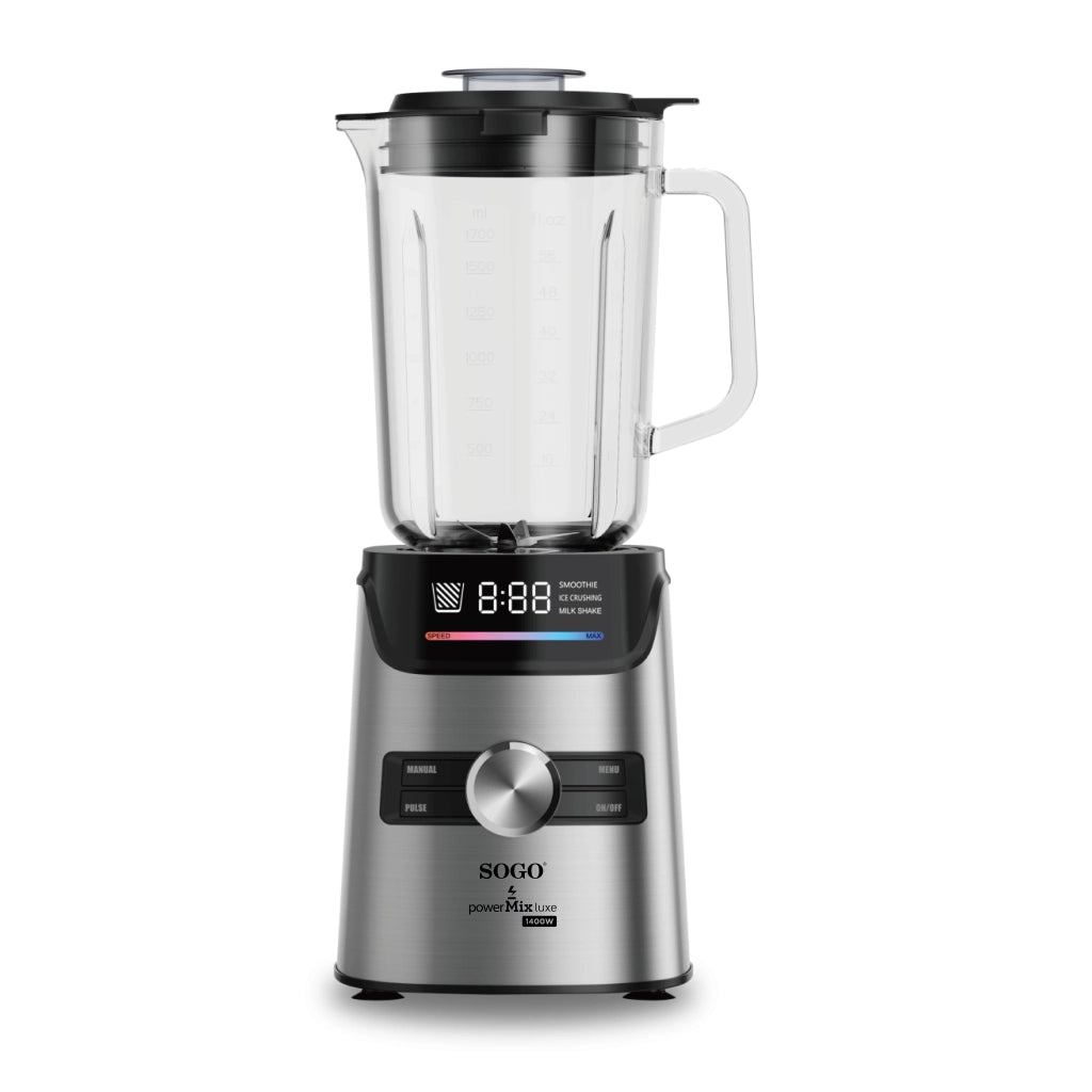 Frullatore in acciaio inox con 6 velocità, lame rimovibili e funzione Pulse, 1400 W - 1,7 L