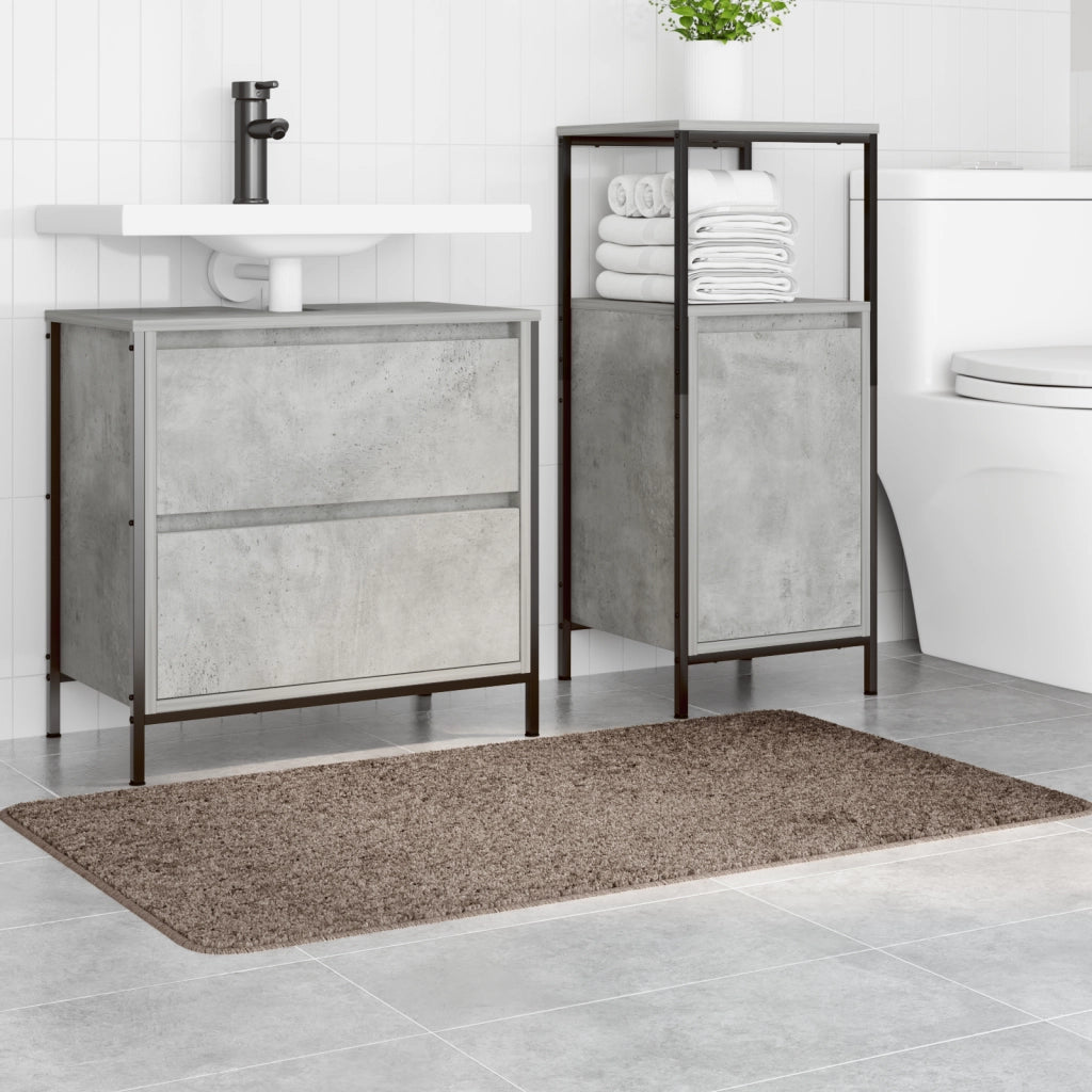 Tappetino da Bagno Rettangolare Marrone 70x120 cm in Polipropilene Antiscivolo